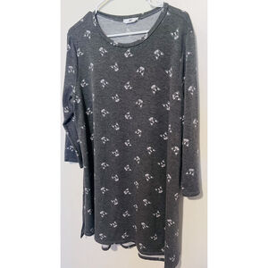 Dog Lover Print Tunic Top Women’s 2X Gray Pullover My Amelia James 3/4 Sleeveh